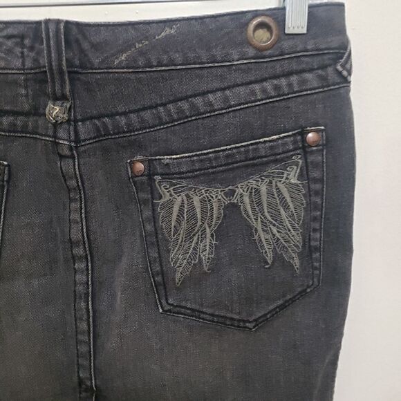 Free People Black Denim Mini Skirt Womens 30 - Picture 7 of 12
